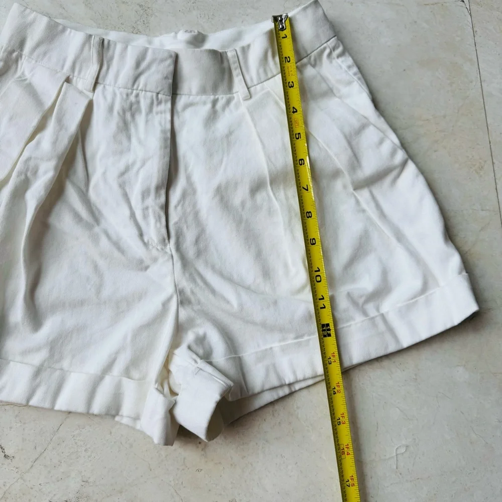 Staud White High Waist Shorts size 2